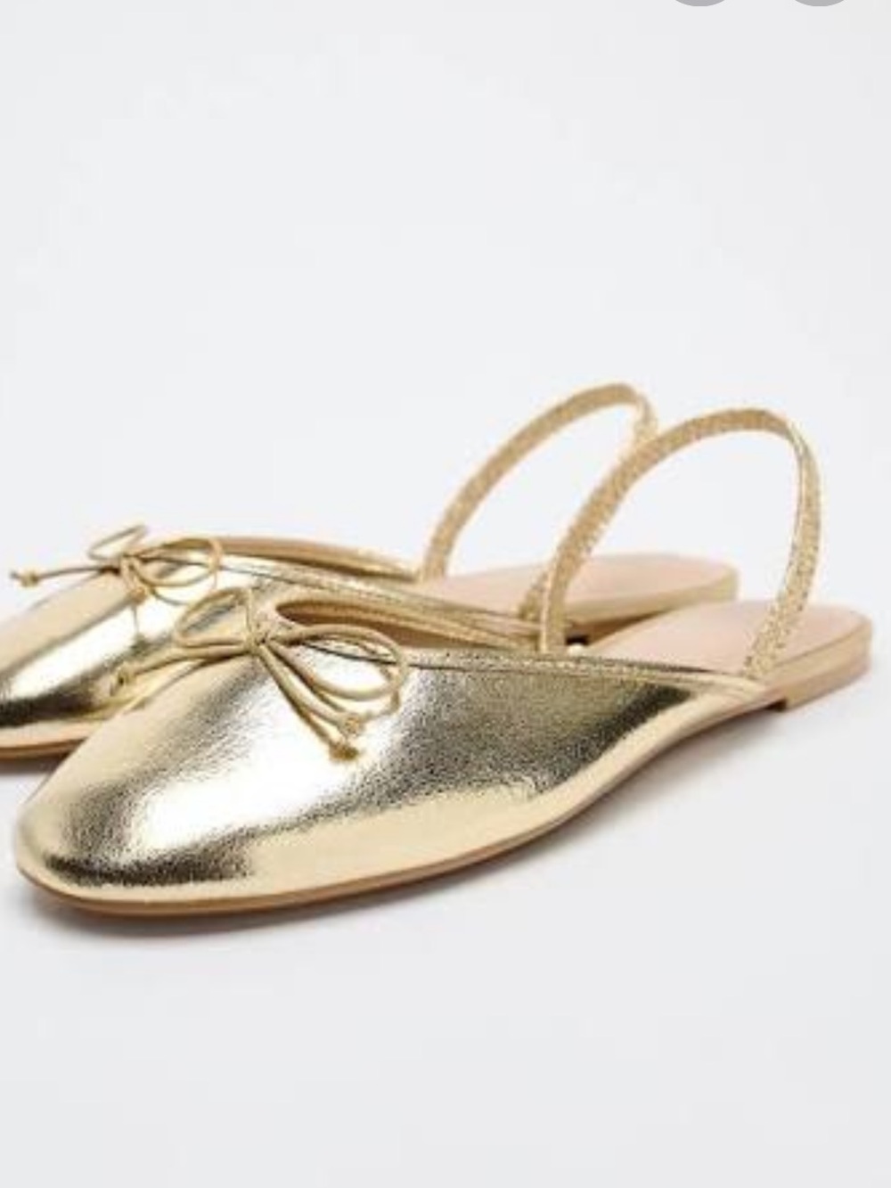 Zara | gold metallic sling back ballet flats